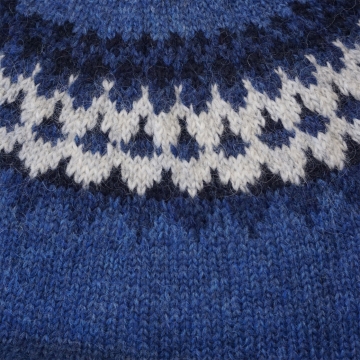 Light Handknitted Icelandic Sweater - blue