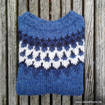 Handgestrickter Island-Pullover HSI-245 - blau