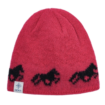 KIDKA 040 Woolen hat - Icelandic horse - pink