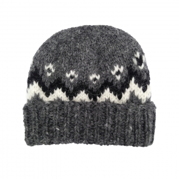 Handknitted Icelandic Woolen Hat - grey