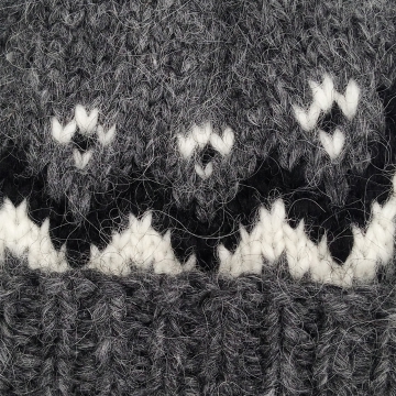 Handknitted Icelandic Woolen Hat - grey