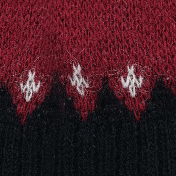 KIDKA 041 Bonnet en laine - rouge / noir / blanc
