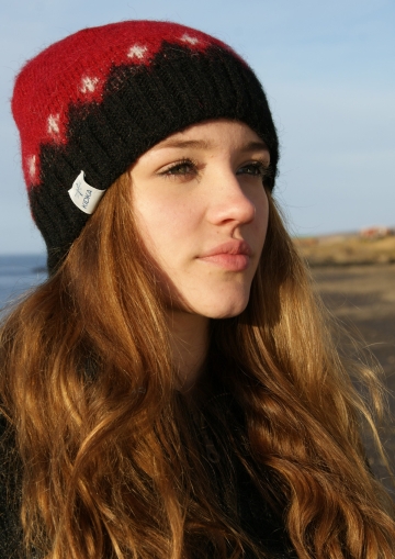 KIDKA 041 Woolly hat - red / black / white