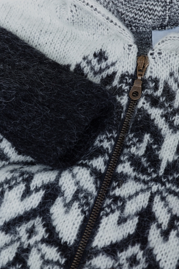 KIDKA 042 Veste en laine à capuche unisexe - noir
