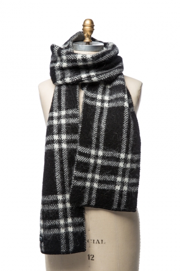 VARMA 091 - Scarf with check pattern - black / white