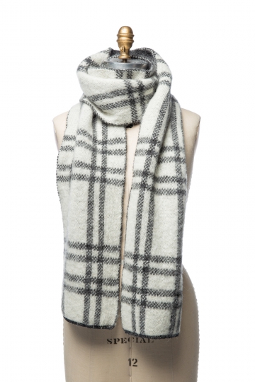 VARMA 092 - Scarf with check pattern - grey / white