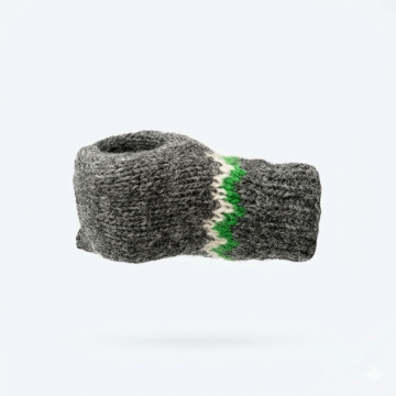 Bier-Handschuh grau-kombi - Handgestrickt in Island - HSI-251