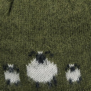 Woolen hat - sheep - green