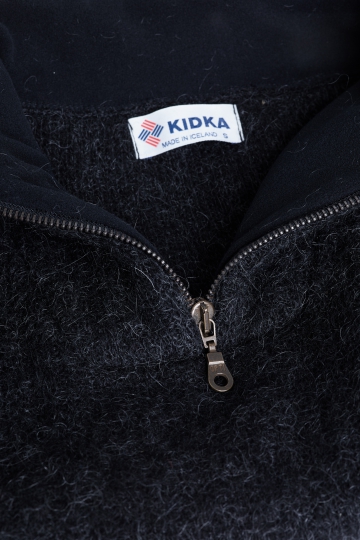 KIDKA 046 pull camionneur en laine vierge - plaine - noir