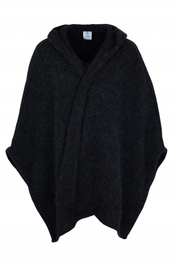 KIDKA 050 Cape de laine tricoté - noir