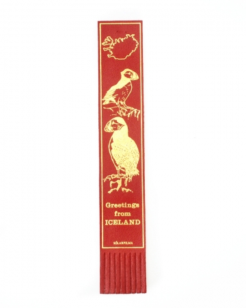 Lesezeichen Leder - Papageientaucher - Rot