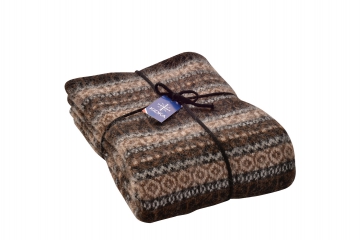 Icelandic Woolen Blanket 053 - Brown / Black