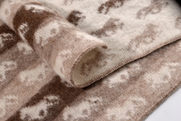 Icelandic Wool Blanket 054 - Iceland Horse - Beige