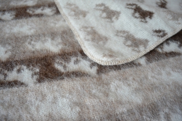 Icelandic Wool Blanket 054 - Iceland Horse - Beige