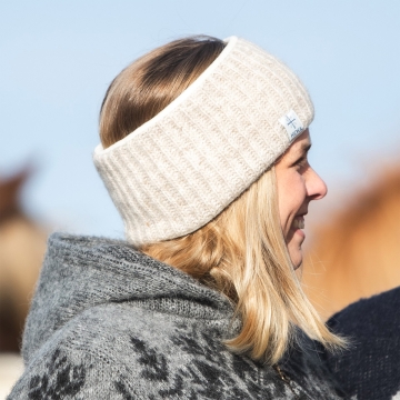 Wide headband Icelandic wool - with fleece