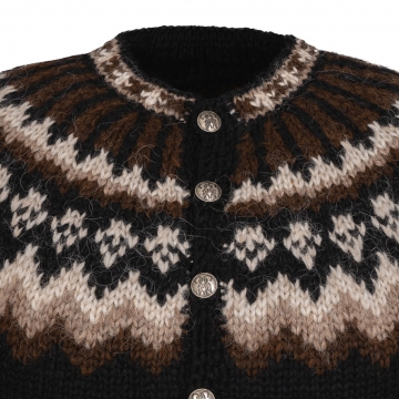 Isländische Strickjacke - Handgestrickt - A = 67 cm, B = 54 cm, C = 48 cm