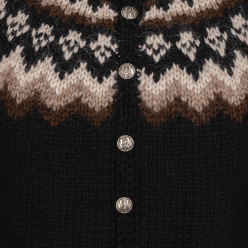 Isländische Strickjacke - Handgestrickt - A = 67 cm, B = 54 cm, C = 48 cm