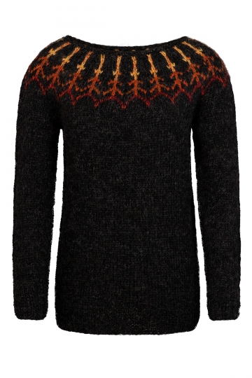 Handknitted Icelandic Sweater - Lava - black