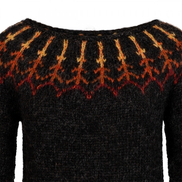 Handknitted Icelandic Sweater - Lava - black