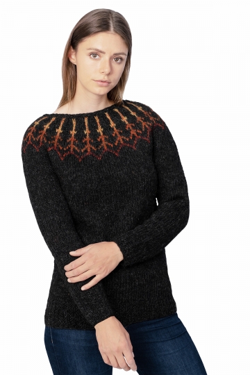 Handknitted Icelandic Sweater - Lava - black