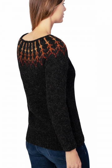 Handknitted Icelandic Sweater - Lava - black