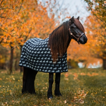 Couverture de sudation chevaux islandais - laine - noir Tölter