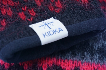 Mitaines de laine KID-058 - noir/rouge