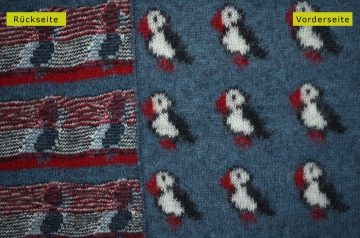 Small Wool Blanket Puffin - Blue - 80 x 80 cm