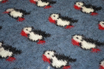 Small Wool Blanket Puffin - Blue - 80 x 80 cm