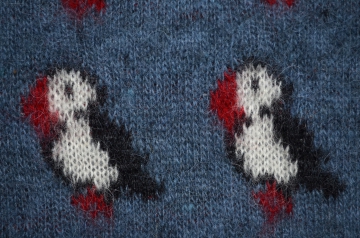 KIDKA 060 Petite couverture de laine - macareux - bleu