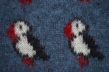 Small Wool Blanket Puffin - Blue - 80 x 80 cm