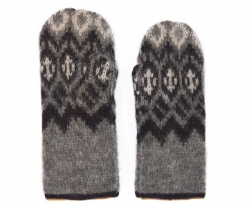 KIDKA 061 Icelandic Woolen Mittens - grey/black