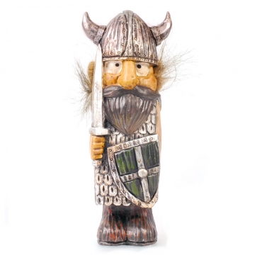 14,5 cm Wikinger mit Haaren - Schwert und Schild