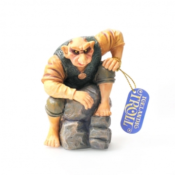Troll-Mann auf Stein - Resin Figur