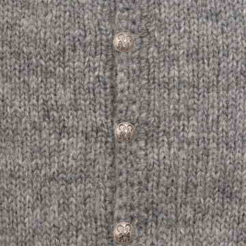 Handgestrickter Cardigan - Hellgrau - Größe M