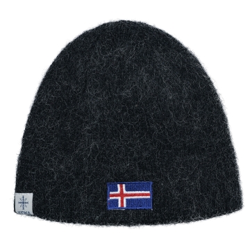Wool hat - Icelandic flag - black
