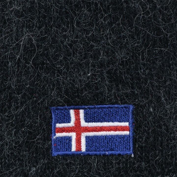 Wool hat - Icelandic flag - black