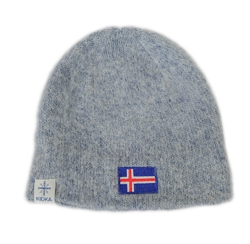Island Mütze mit Islandflagge - hellblau