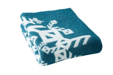 Nordic Woolblanket - Love - teal