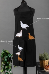 Kochschürze und Geschirrtuch - Set - Schneehühner