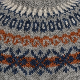 Islandpullover - Handgestrickt in Island - Grau / Blau / Weiß