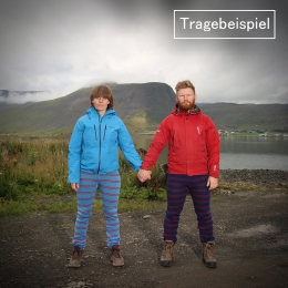 Herren / Damen - Lange Unterhose - Wolle - Blau / Rot