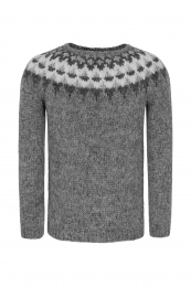 Dünner Damen Islandpullover - Handgestrickt - A = 68 cm, B = 53, C = 52 - 53