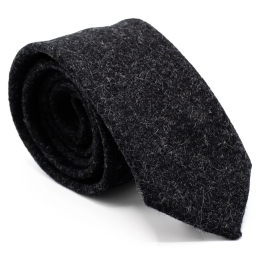 Krawatte - Isländischer Tweed - schwarz