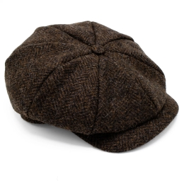 Schiebermütze - Icelandic Tweed - Braun-Schwarz