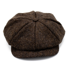 Schiebermütze - Icelandic Tweed - Braun-Schwarz