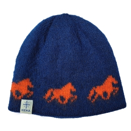 Mütze Islandpferde - Special Edition - blau / orange