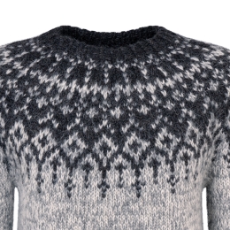 Handgestrickter Islandpullover - Nordur - Grau