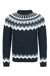 Hand-knit Icelandic Sweater HSI-207 - dark blue