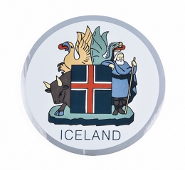 Aufkleber - rund - Island-Wappen